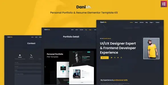 Danish – Personal Portfolio & Resume Elementor Template Kit